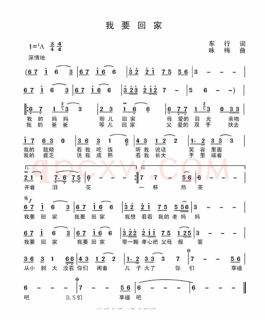 我要回家(车行词 王咏梅曲)