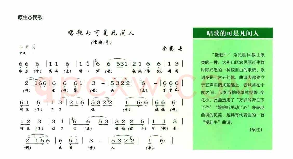唱歌的可是凡间人（原生态民歌）