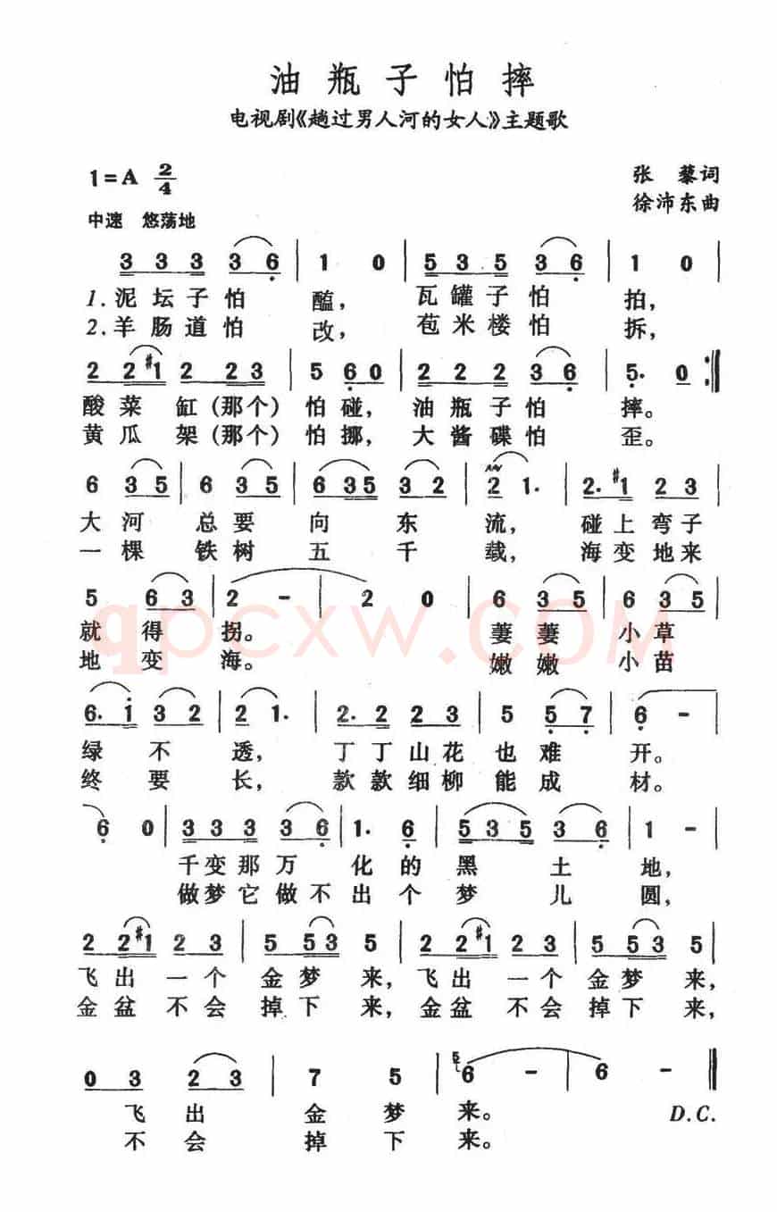油瓶子怕摔(电视剧《趟过男人河的女人》主题歌)