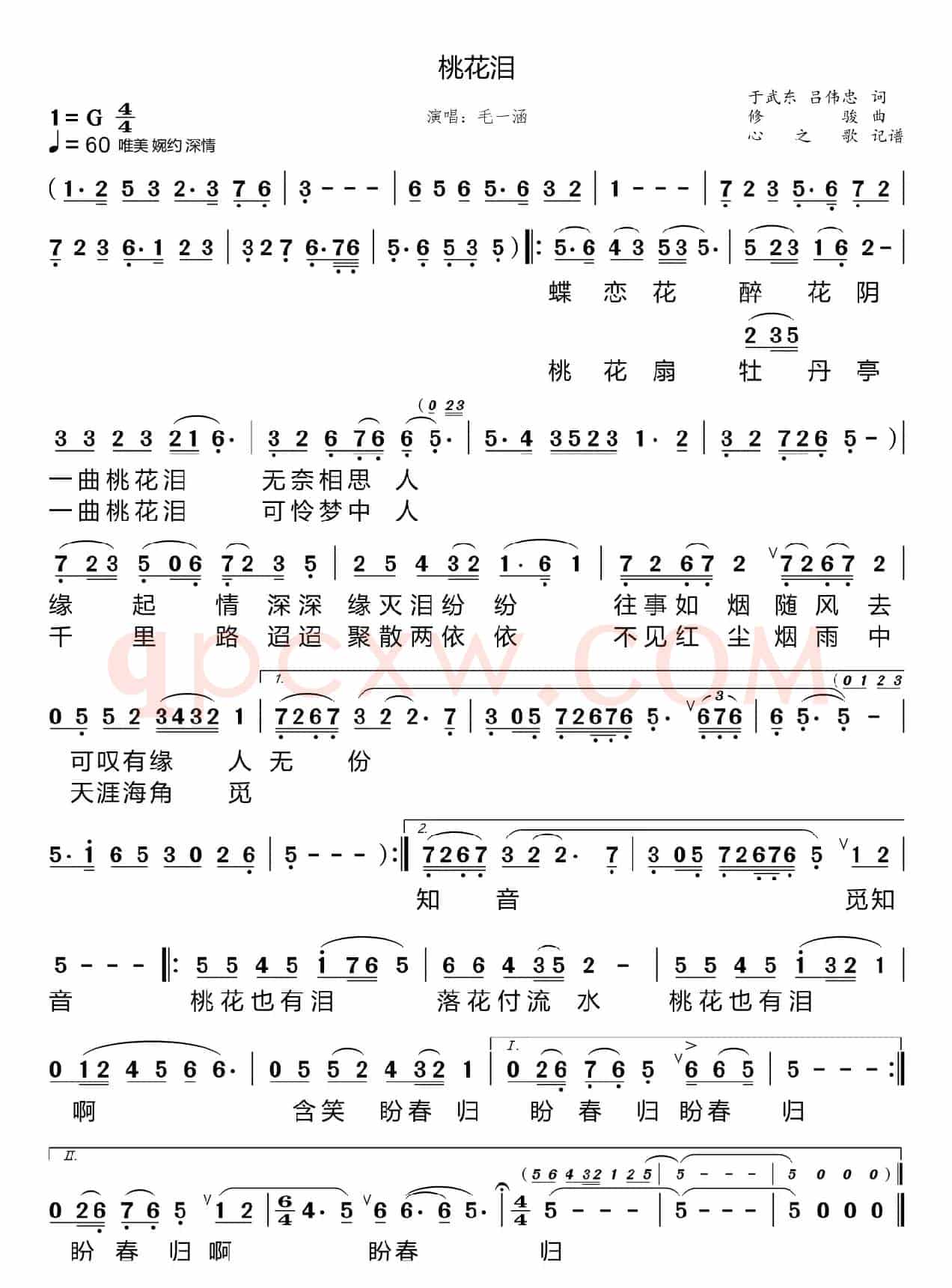 桃花泪（毛一涵）