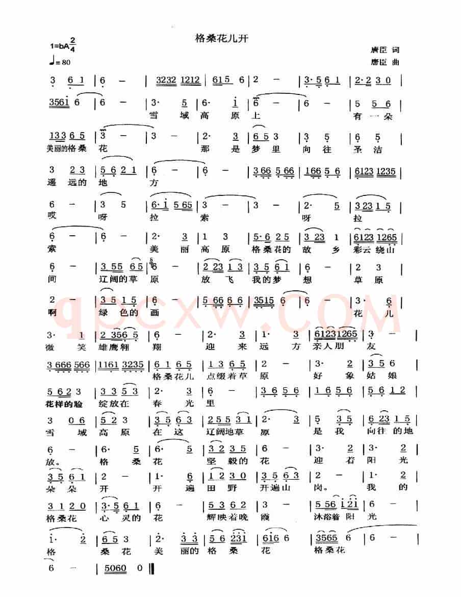 格桑花儿开(唐臣 词曲)