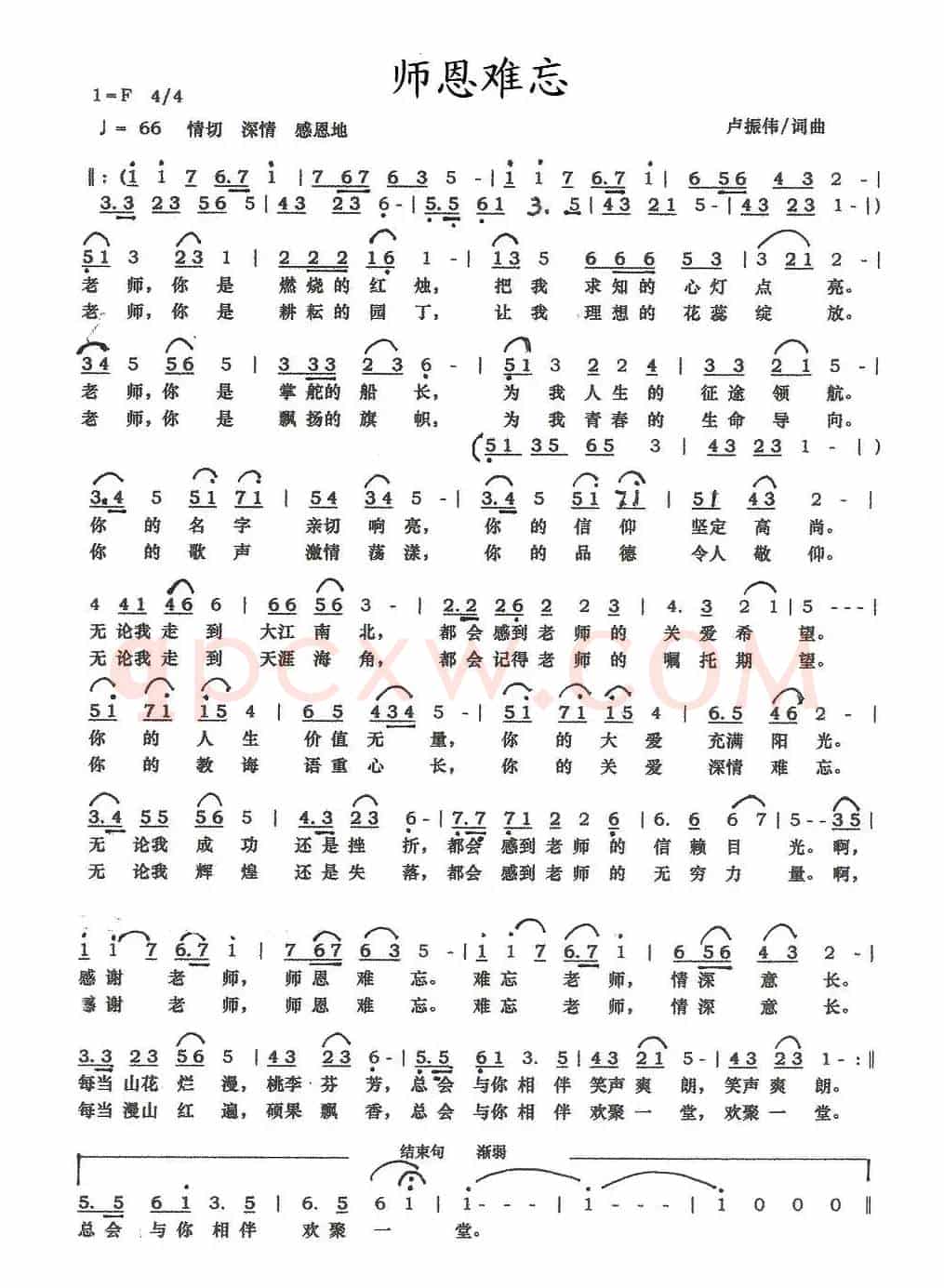 师恩难忘(卢振伟词曲)