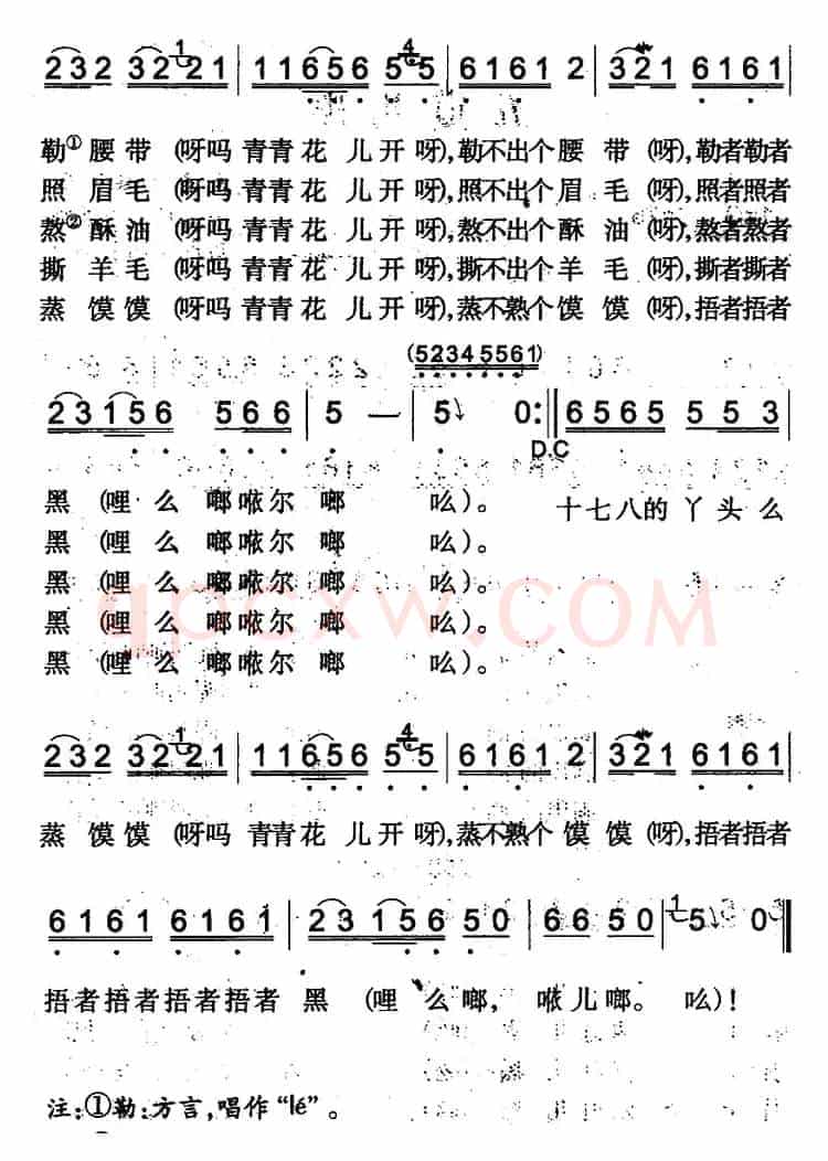 五道儿黑（焉耆回族民歌）