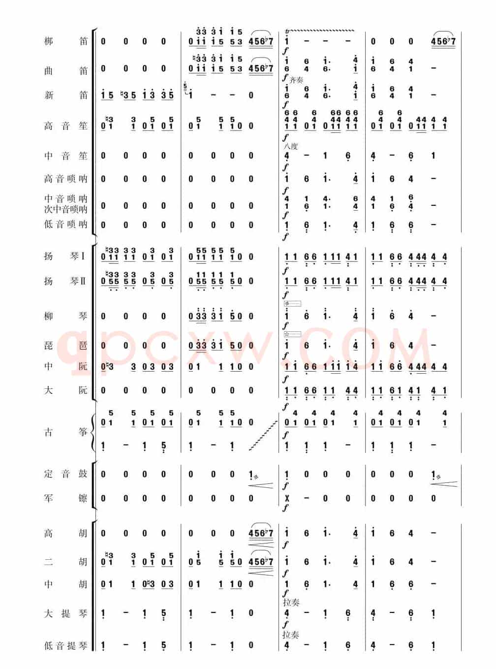 北京喜讯到边寨(民乐简谱总谱)11-20