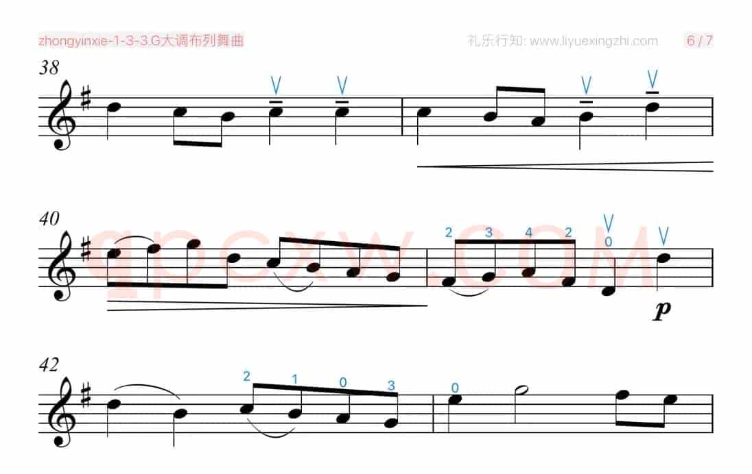G大调布列舞曲 [大字排版]（小提琴）