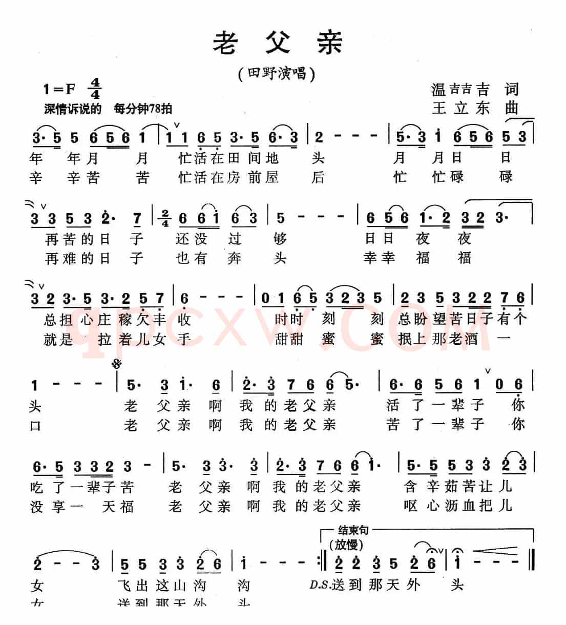 老父亲(温喆吉词 王立东曲)