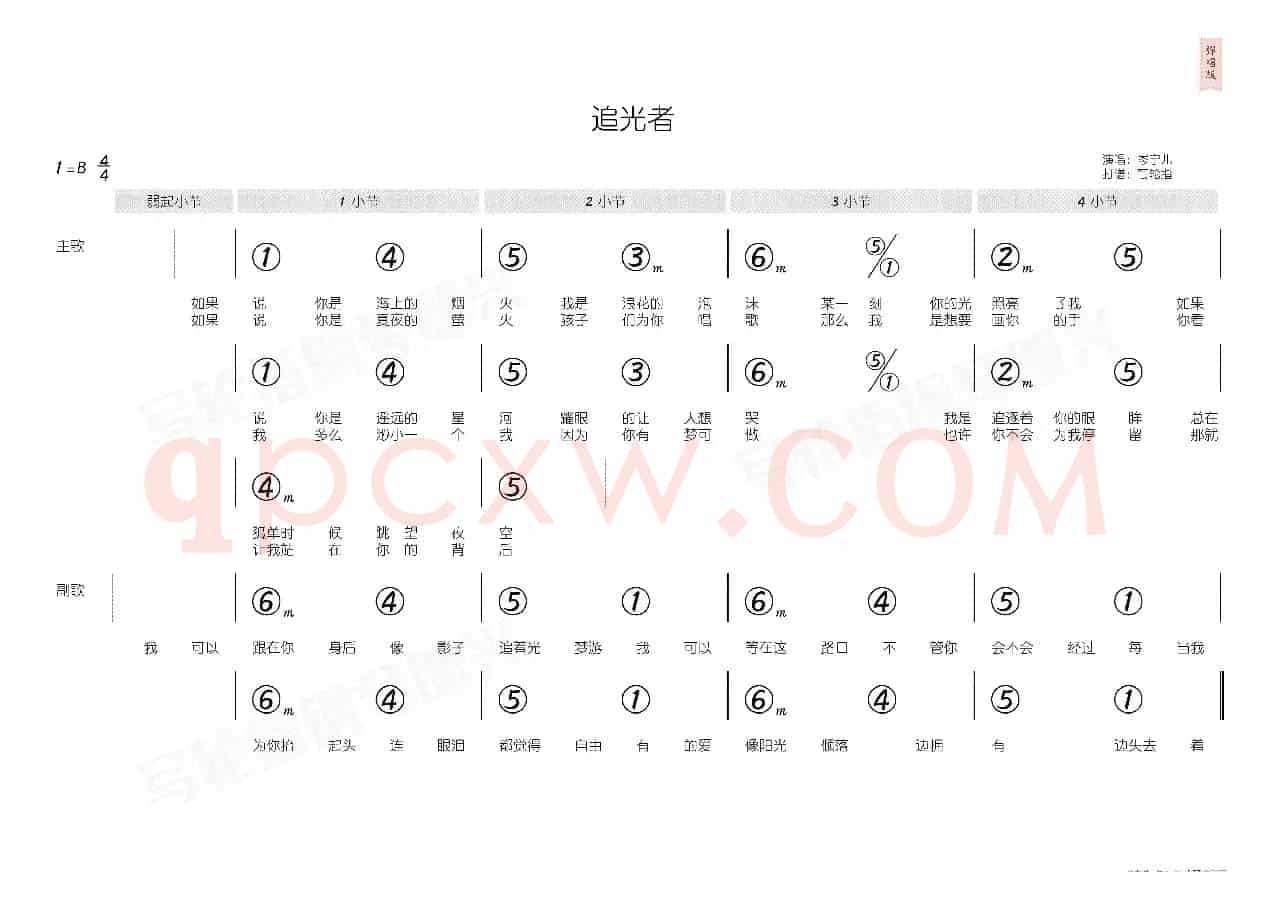 追光者（简和谱）