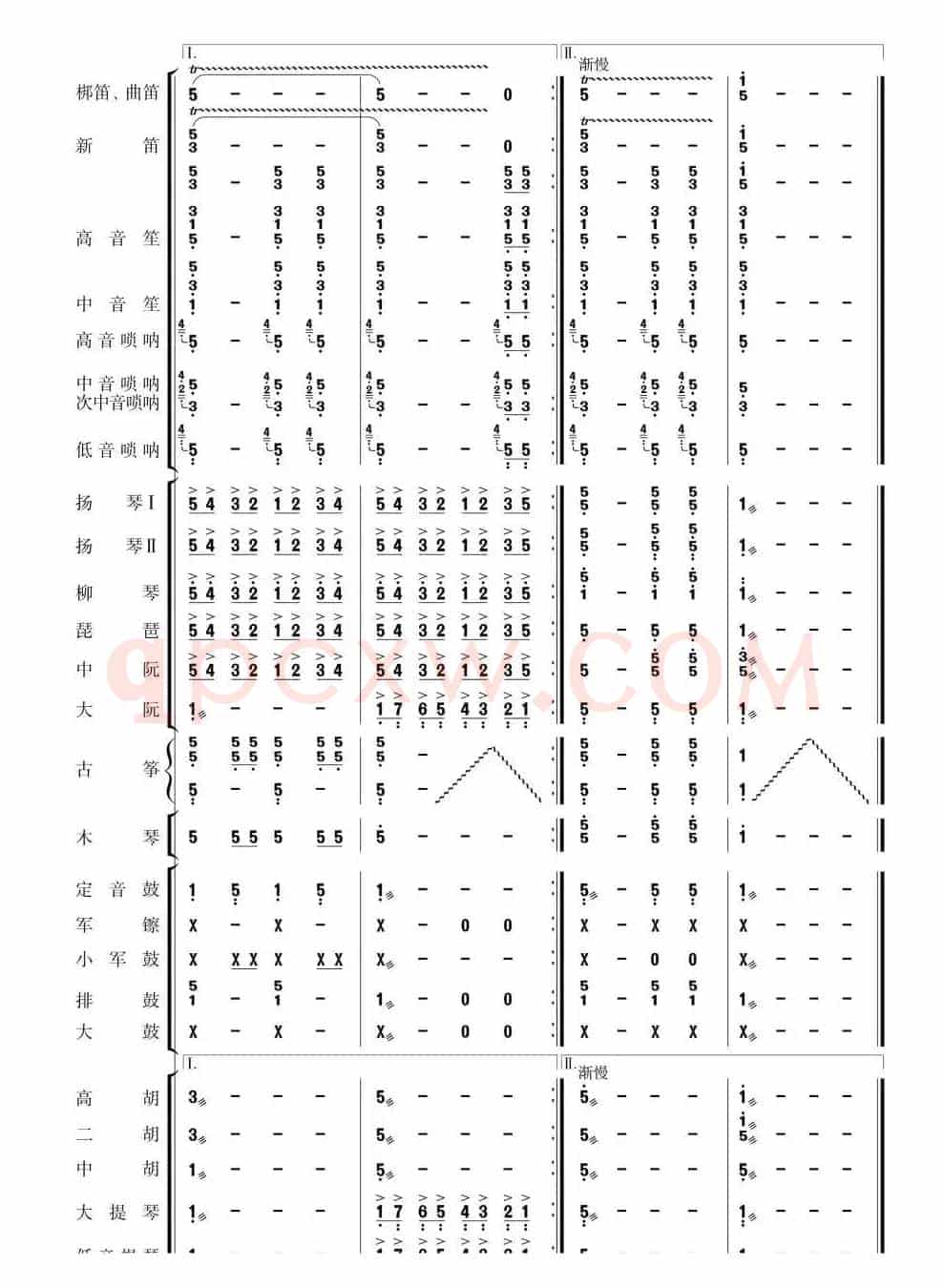 北京喜讯到边寨(民乐简谱总谱)31-33