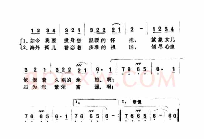 祖国啊，我父母之邦（电影《第二次握手》插曲）