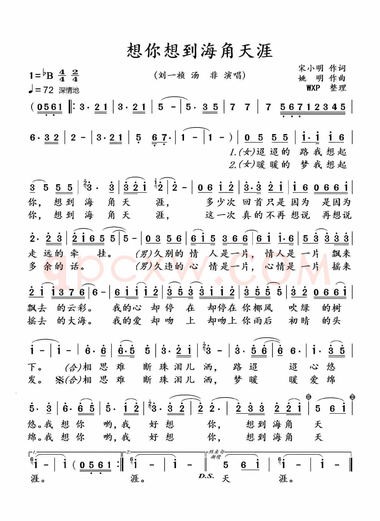 想你想到海角天涯