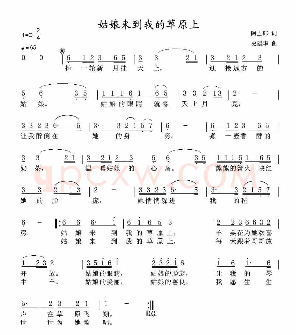 姑娘来到我的草原上