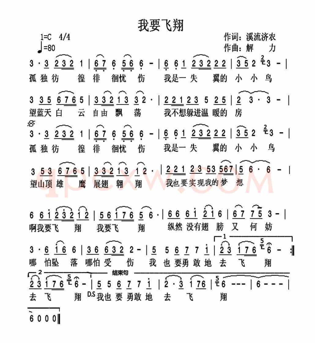 我要飞翔(翁济农词 解力曲)