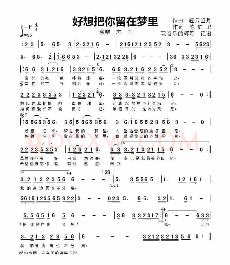 好想把你留在梦里（演唱  志王）
