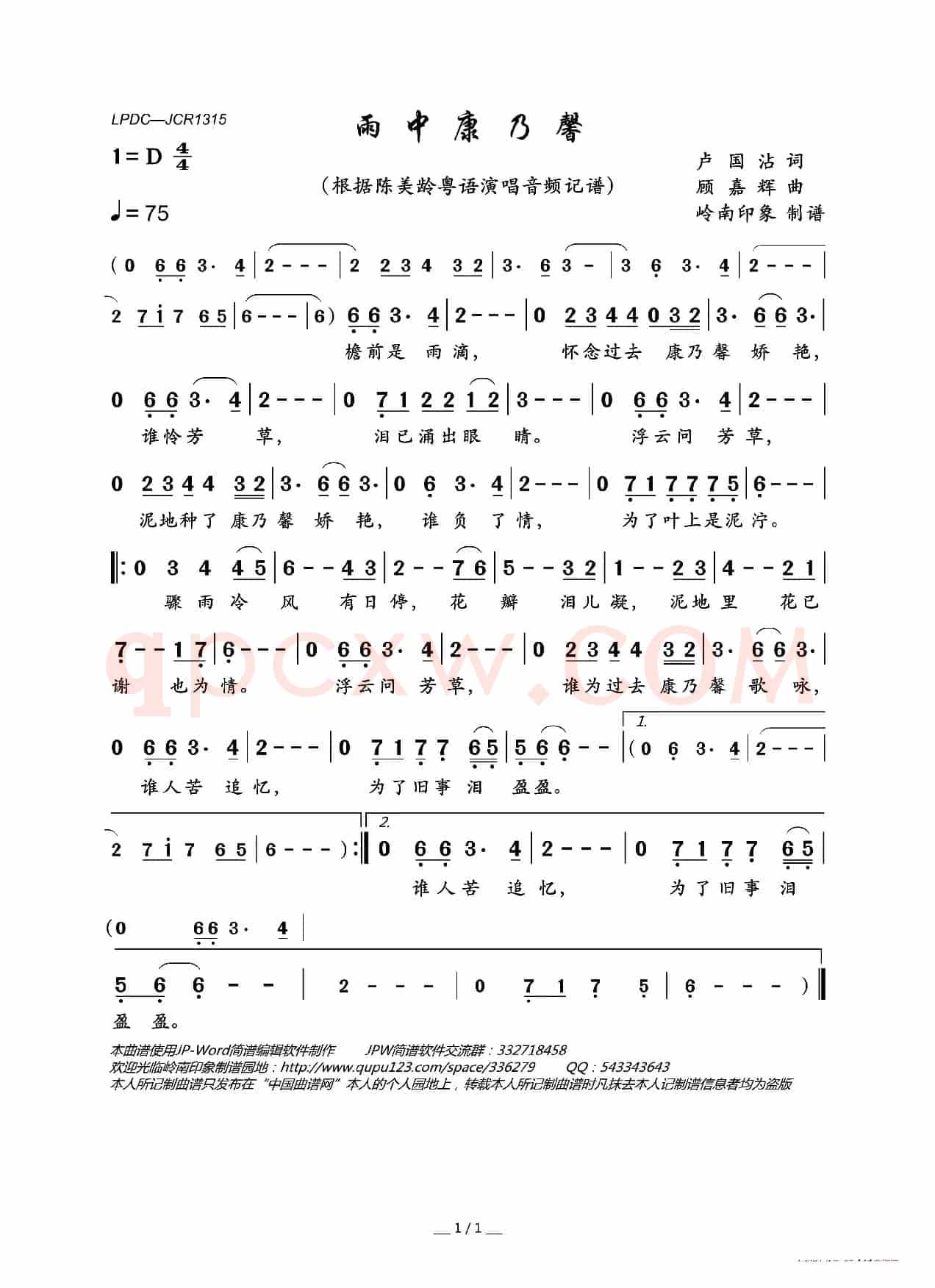 雨中康乃馨