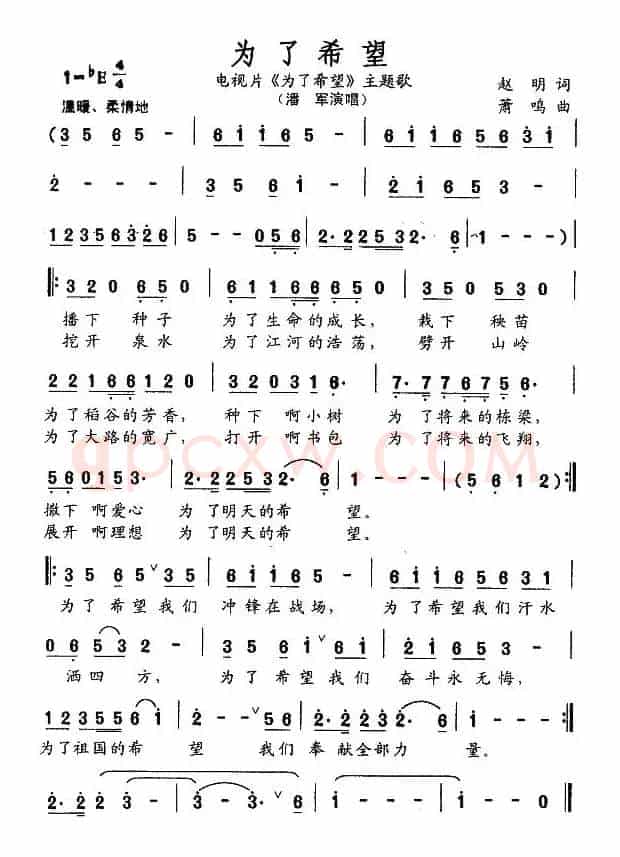 为了希望（同名电视片主题歌）