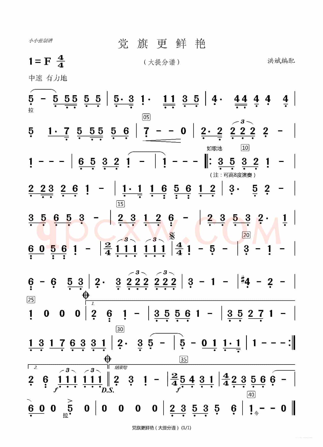 党旗更鲜艳（洪斌配器分谱）（小小张制谱）