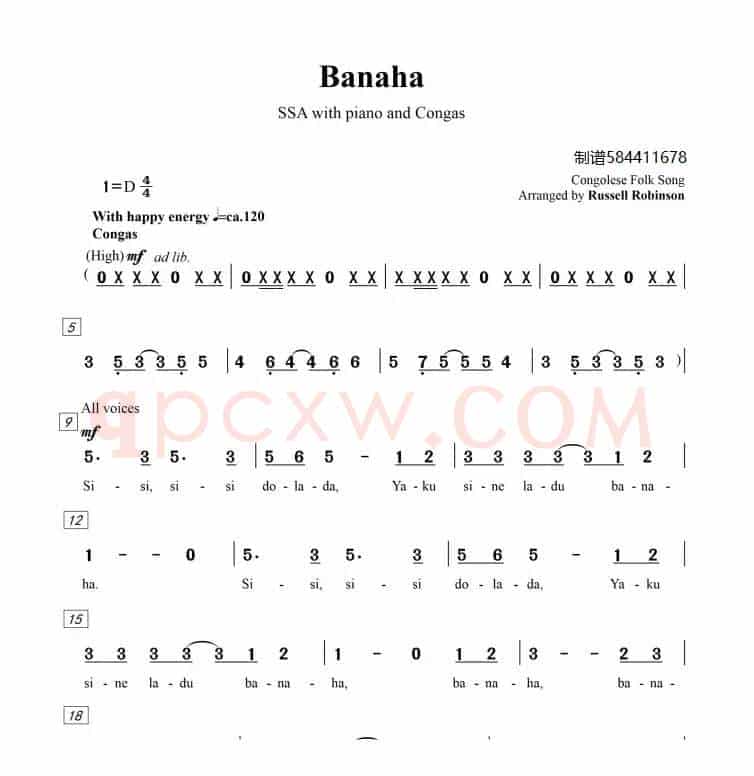 Banaha合唱谱