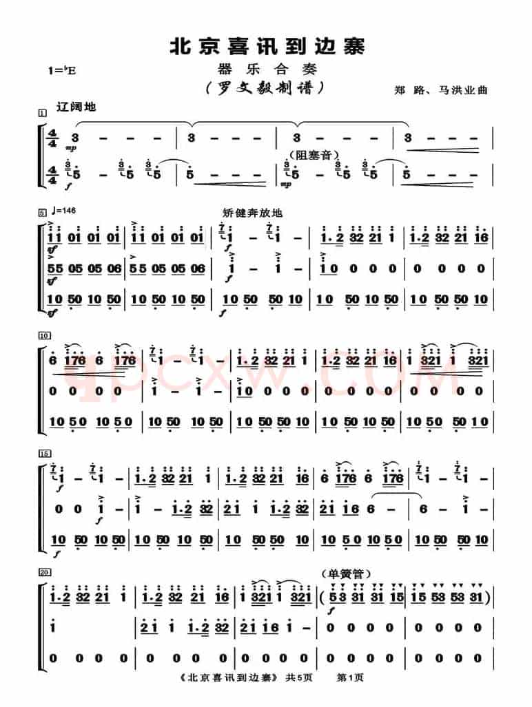 北京喜讯到边寨（器乐合奏  高清版）