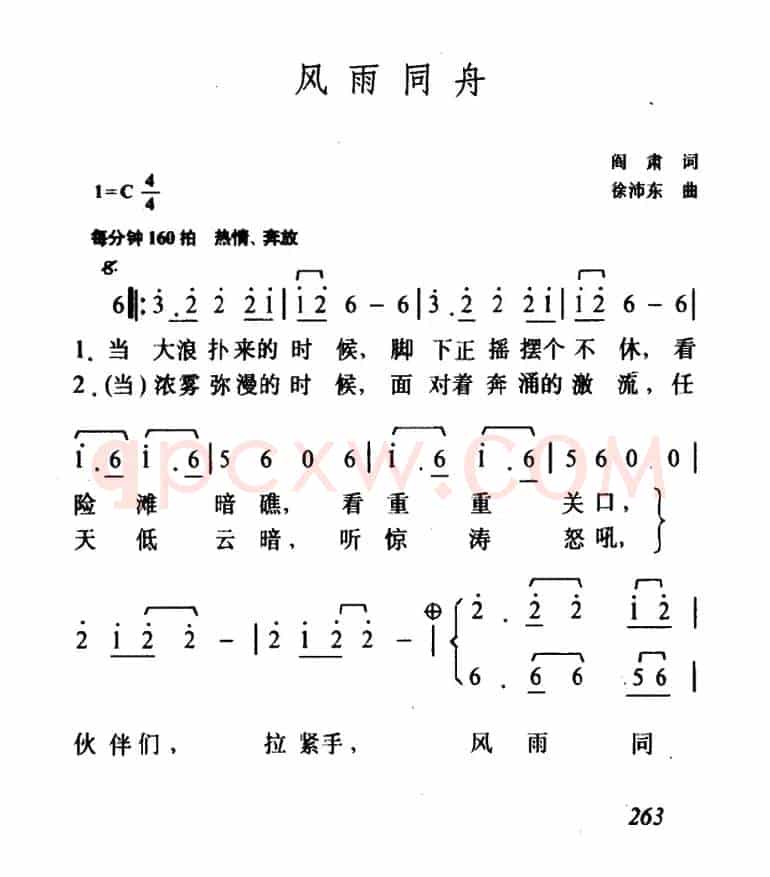 风雨同舟（阎肃词 徐沛东曲）