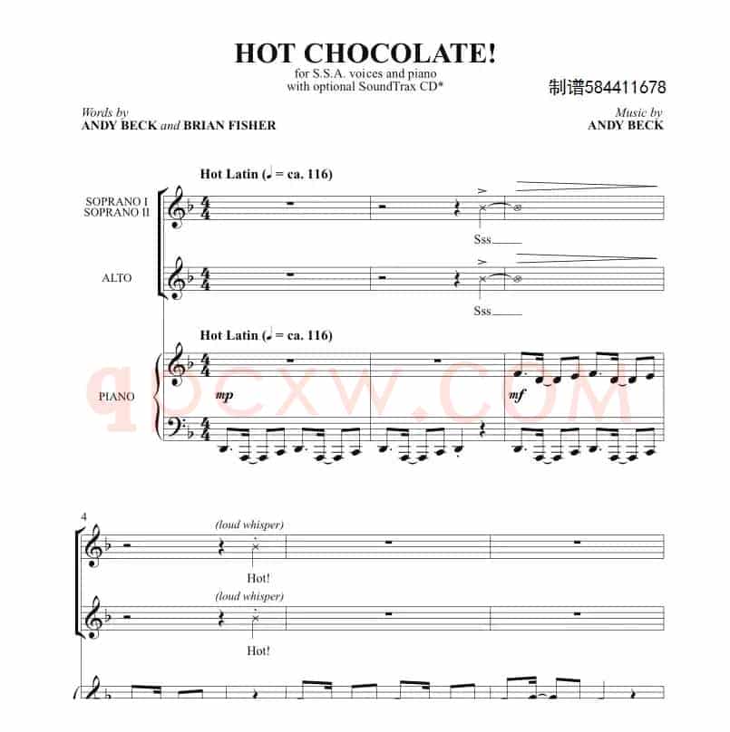 Hot Chocolate 童声女声合唱谱