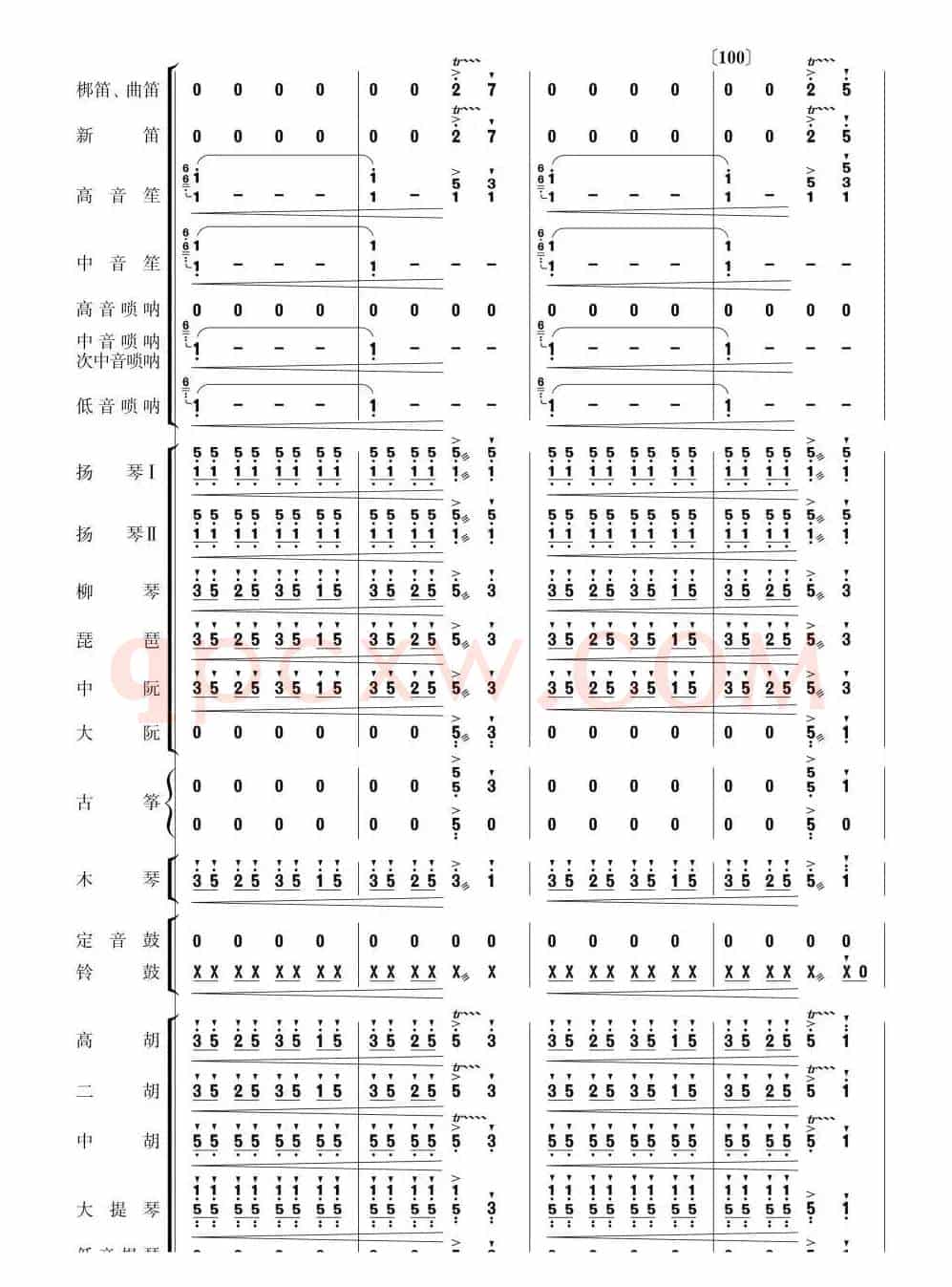 北京喜讯到边寨(民乐简谱总谱)21-30