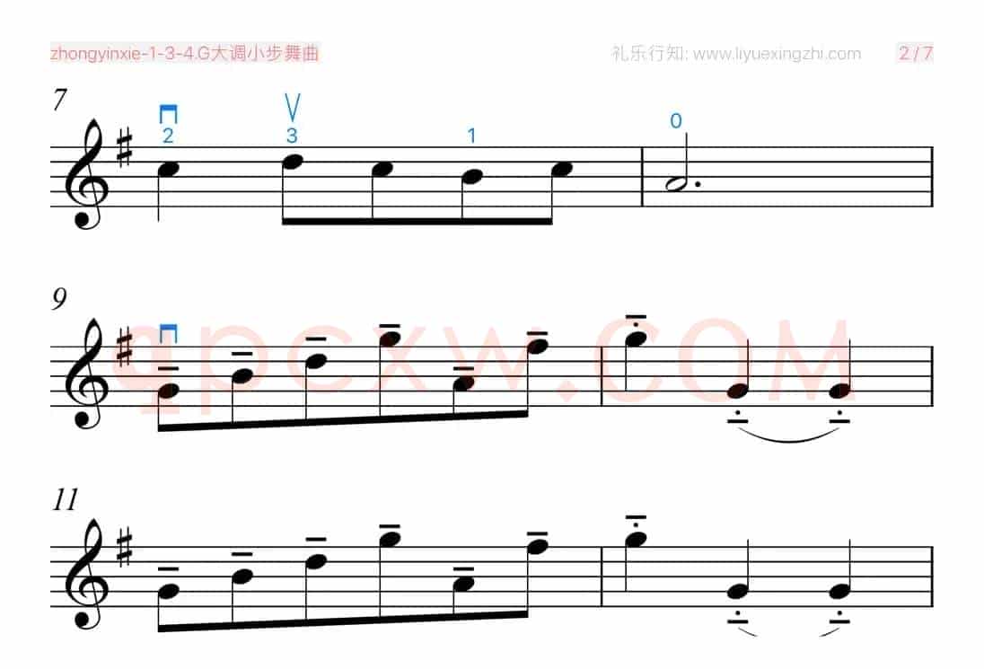 G大调小步舞曲-巴赫 [大字排版]（小提琴）