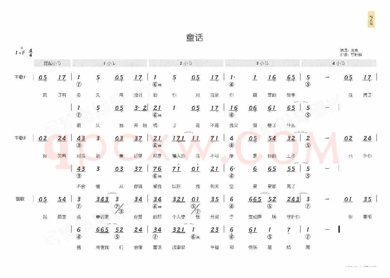 童话(简和谱)