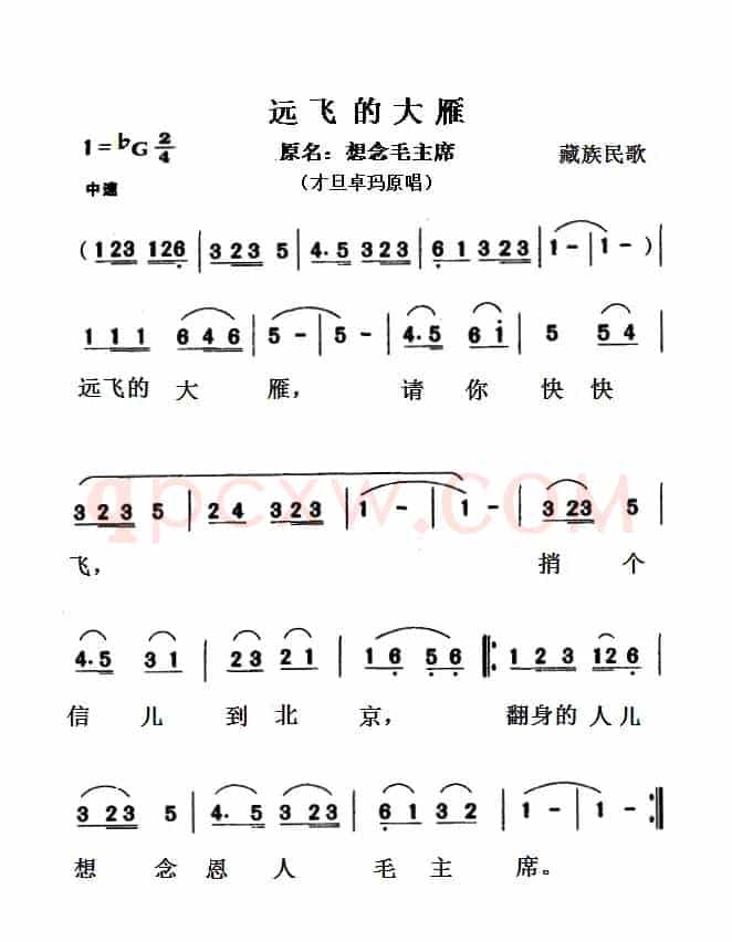 远飞的大雁（原歌名：想念毛主席）
