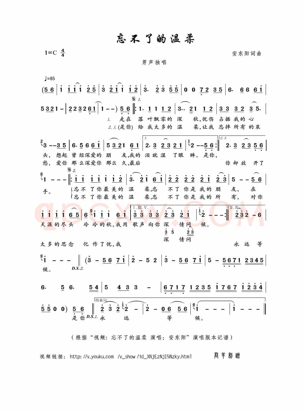 忘不了的温柔（安东阳词曲）