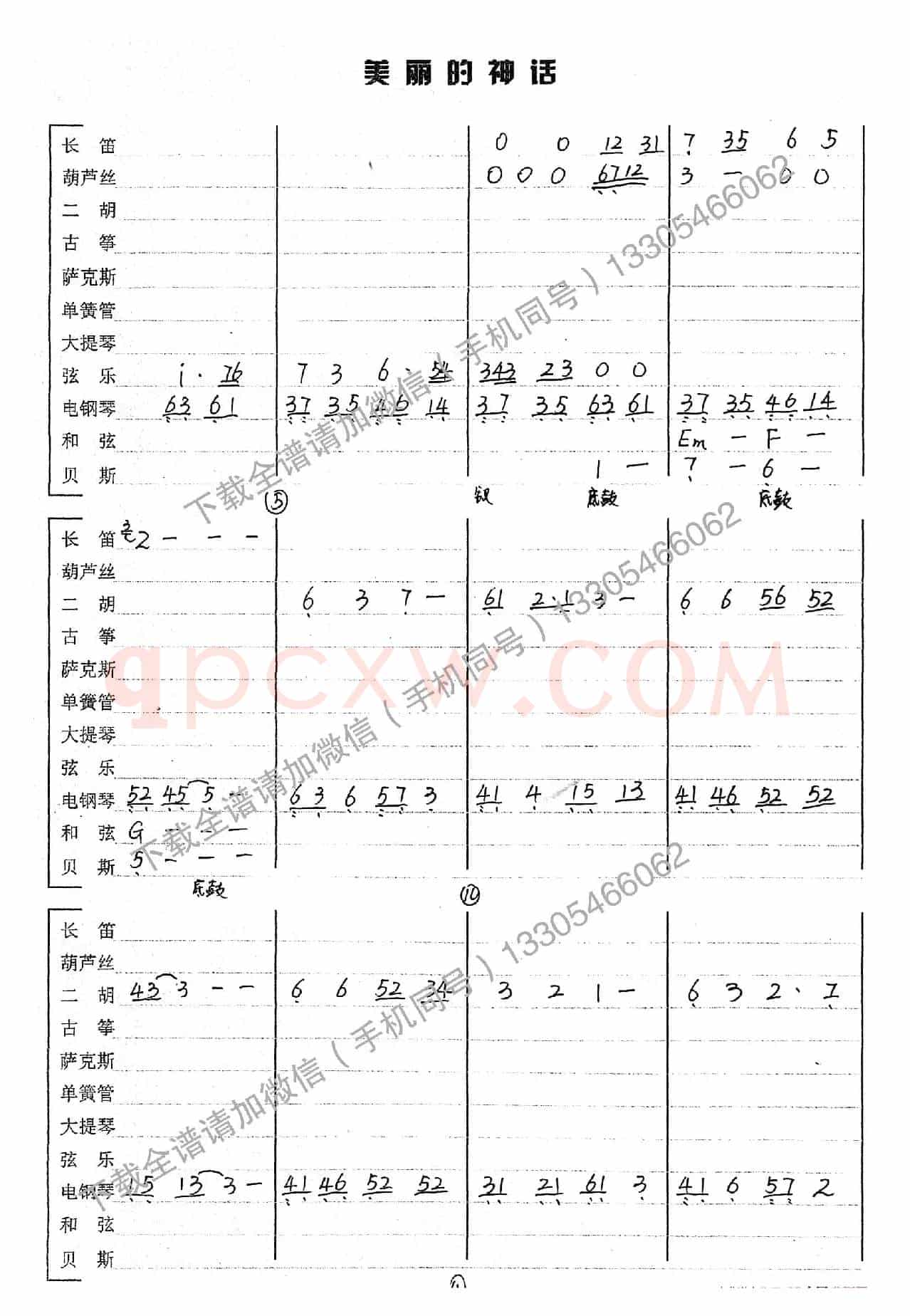 美丽的神话（乐队总谱）