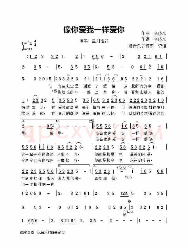 像你爱我一样爱你(演唱 星月组合)