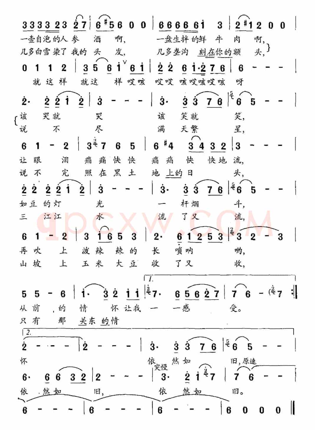 关东的朋友（白立平词 李志祥曲）