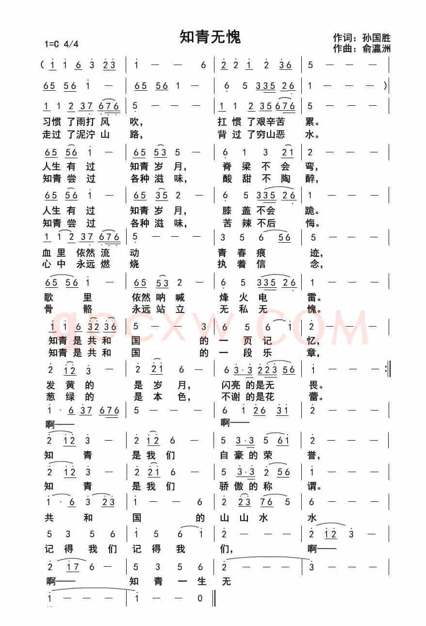 知青无愧