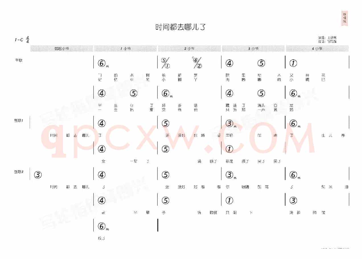 时间都去哪了（简和谱）
