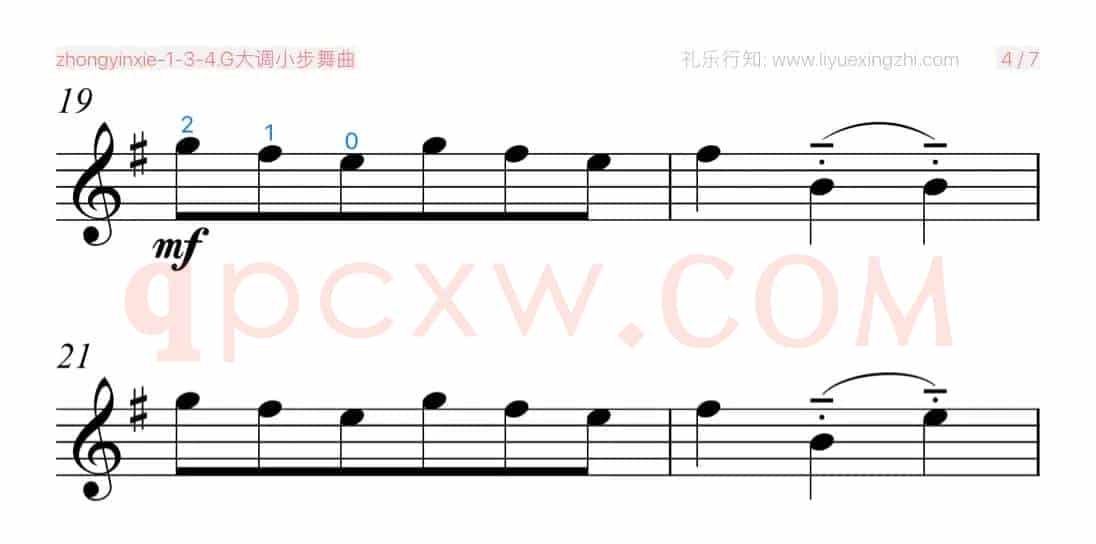 G大调小步舞曲-巴赫 [大字排版]（小提琴）