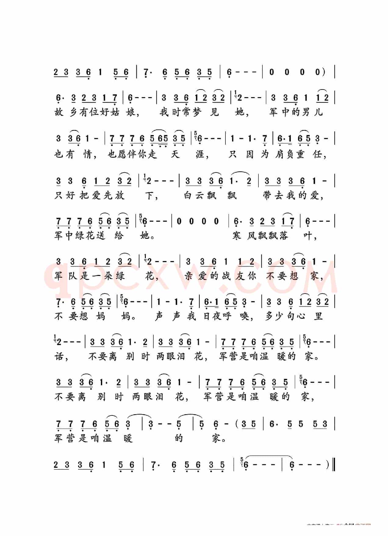 军中绿花（大字老人适用）