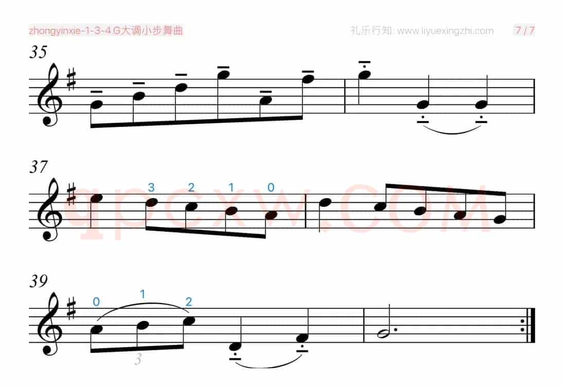 G大调小步舞曲-巴赫 [大字排版]（小提琴）