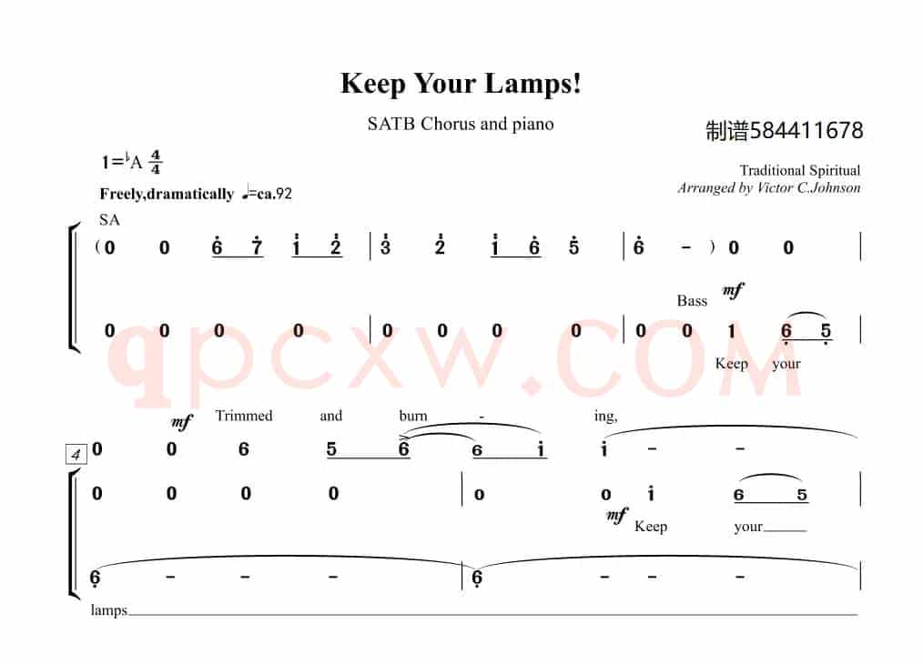 Keep Your Lamp合唱简谱
