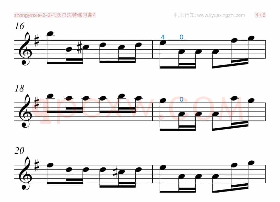 沃尔法特练习曲No.4（小提琴）