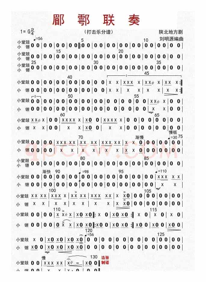 郿鄠联奏（打击乐分谱）