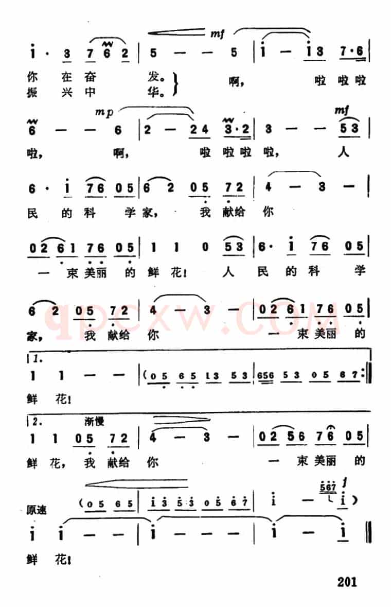 鲜花献给科学家