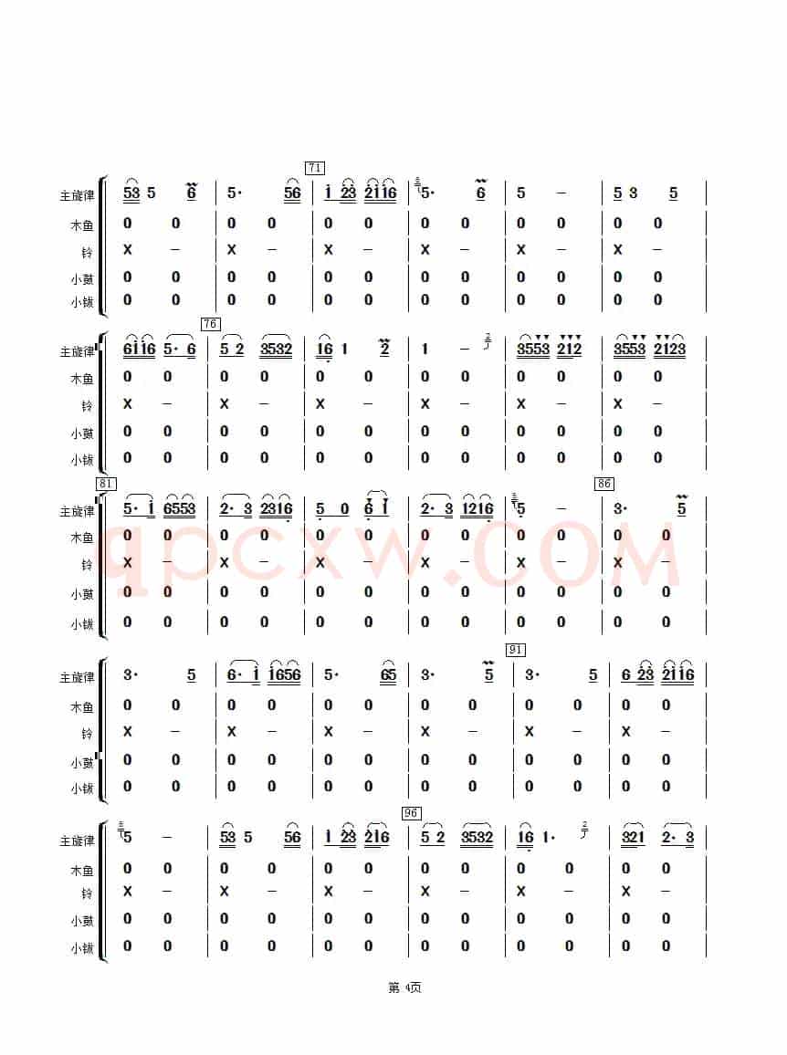 扬州小调（击乐分谱）