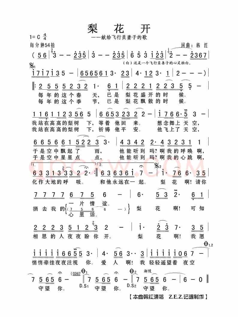 梨花开（献给飞行员妻子的歌）