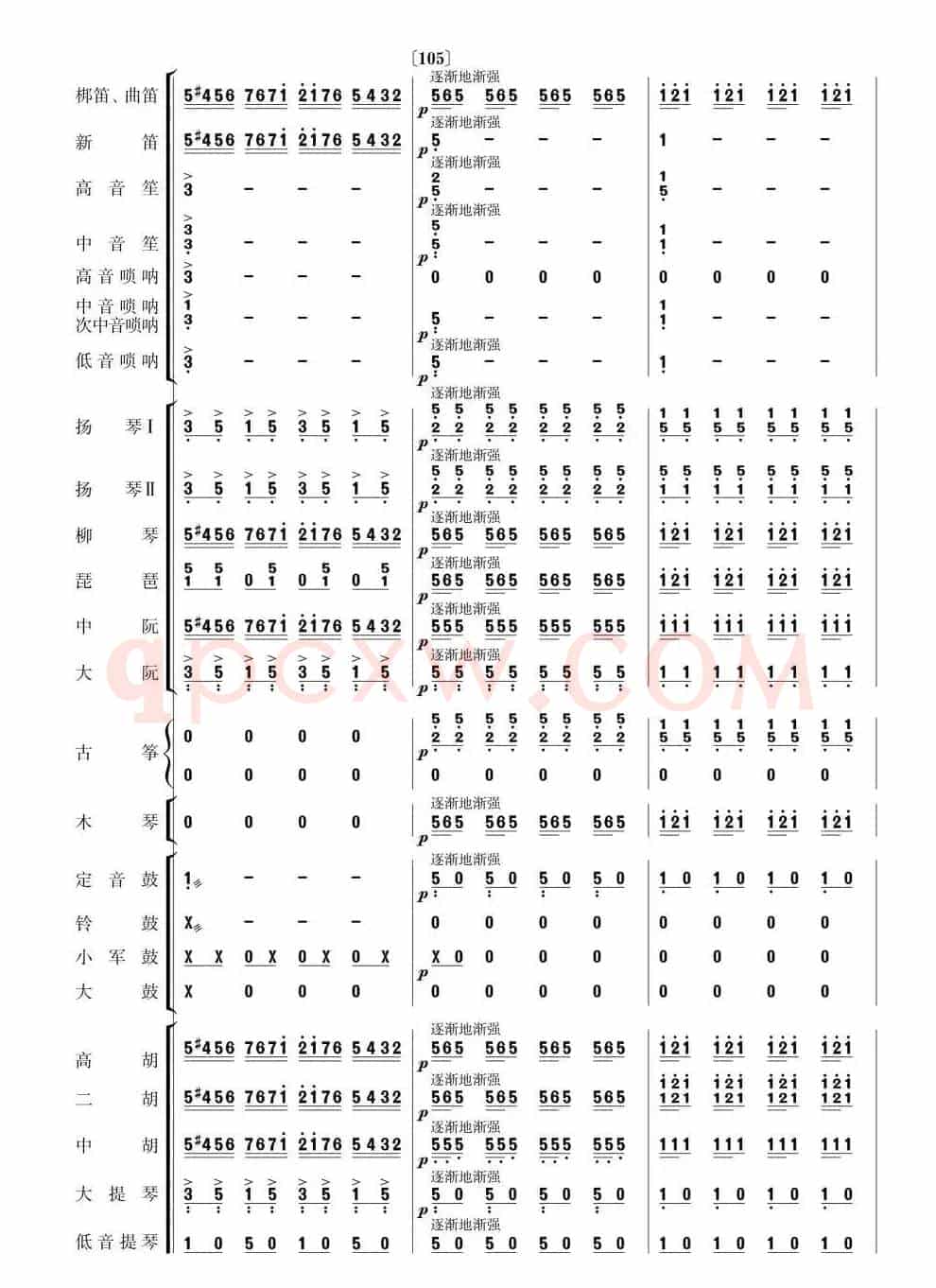 北京喜讯到边寨(民乐简谱总谱)21-30