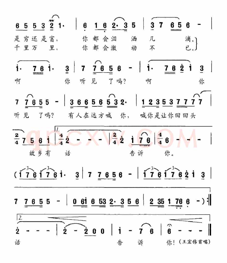故乡有话告诉你(石顺义词 刘琦曲)