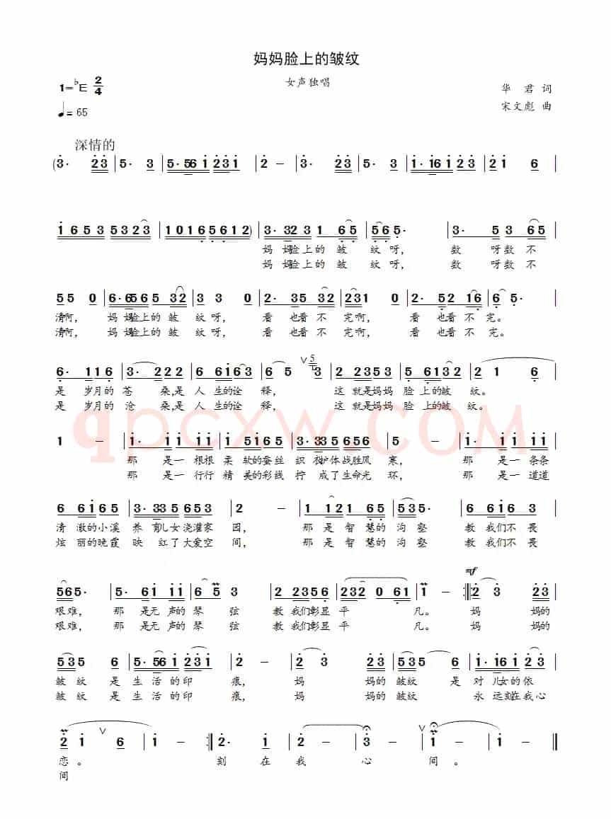 妈妈脸上的皱纹