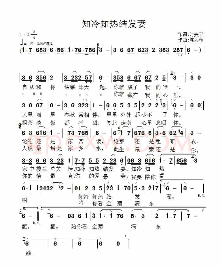 知冷知热结发妻