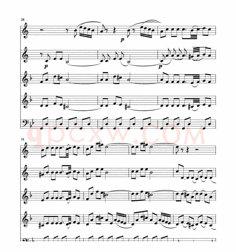 四小天鹅舞曲铜管五重奏线1-6