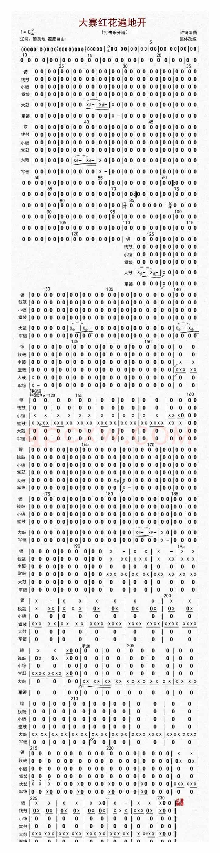 大寨红花遍地开（打击乐（修改版））