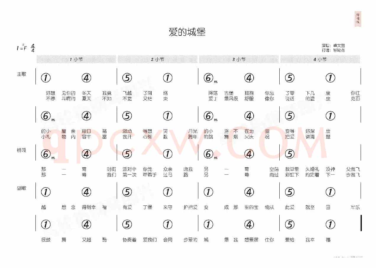 爱的城堡(简和谱)